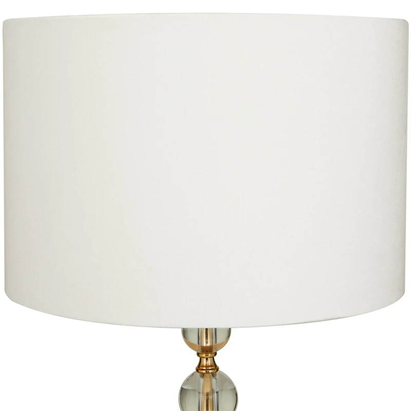 CosmoLiving by Cosmopolitan Gold Crystal Orbs Style Base Table Lamp with Drum Shade 15" x 15" x 27"