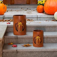 Glitzhome® Metal Cutout Pumpkin Bucket Set