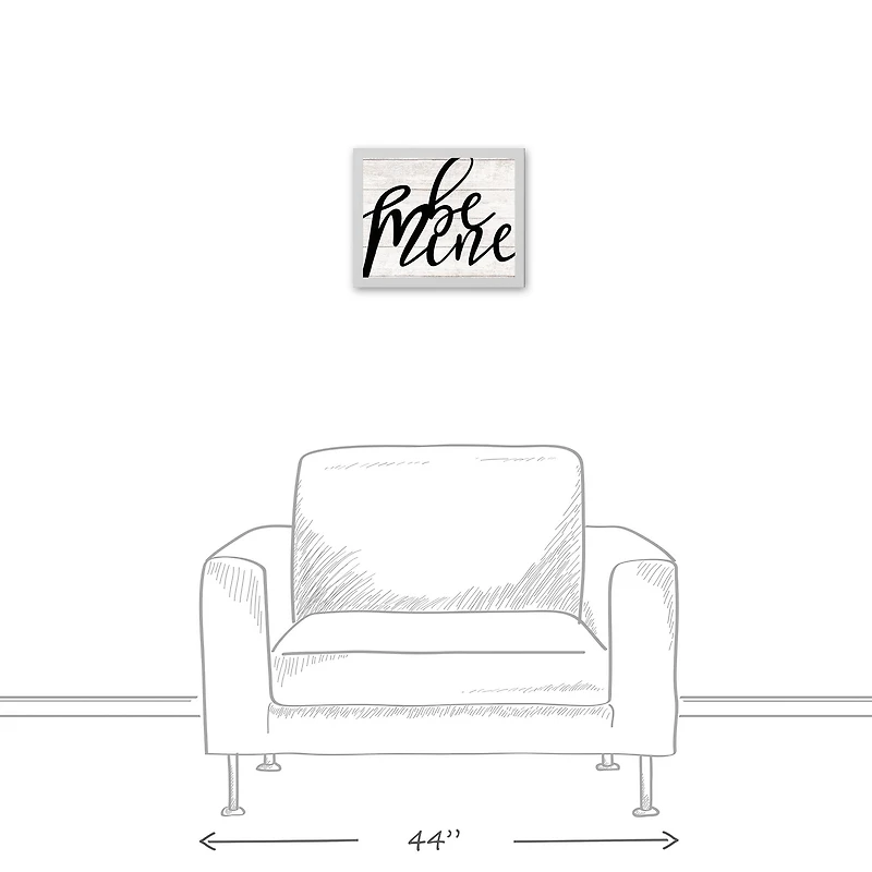 Be Mine Script White Framed Canvas