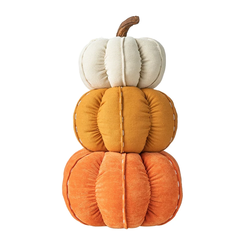 Glitzhome® 13" Fall Stacked Fabric Pumpkin