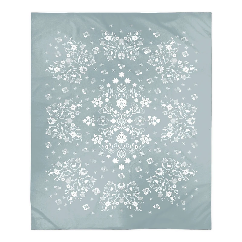 Blue Persian Sherpa Fleece Blanket