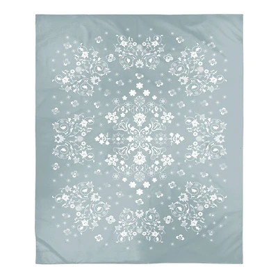 Blue Persian Sherpa Fleece Blanket