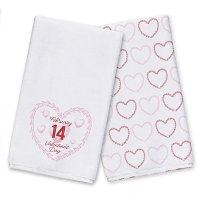 Valentine's Day Calendar Wreath Tea Towel Set