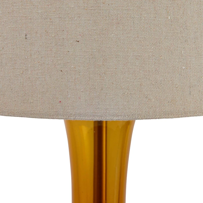 Hello Honey® 26.5" Amber Mid Century Glass Table Lamp with Fabric Shade