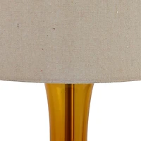 Hello Honey® 26.5" Amber Mid Century Glass Table Lamp with Fabric Shade
