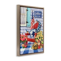 Stupell Industries Patriotic Porch View Floater Framed Art