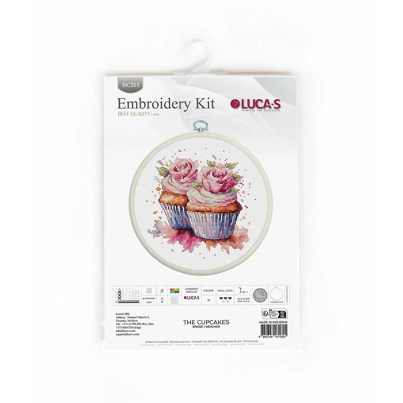 Luca-S The Cupcakes Counted Cross Stitch Kit with Display Hoop