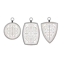 White Wood Farmhouse Geometric Wall Décor Set