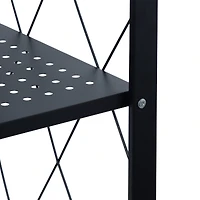 Organize It All Black -Tier Foldable Metal Rack with Wheels