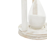 7" White Mango Wood Hourglass Timer 