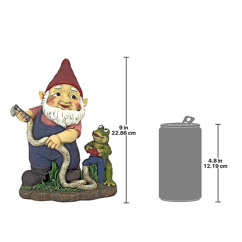 Design Toscano 9" Firefighter Franz and His Frog Fire Brigade Garden Gnome Statue