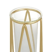 CosmoLiving by Cosmopolitan 9" Gold Modern Iron Vase Set