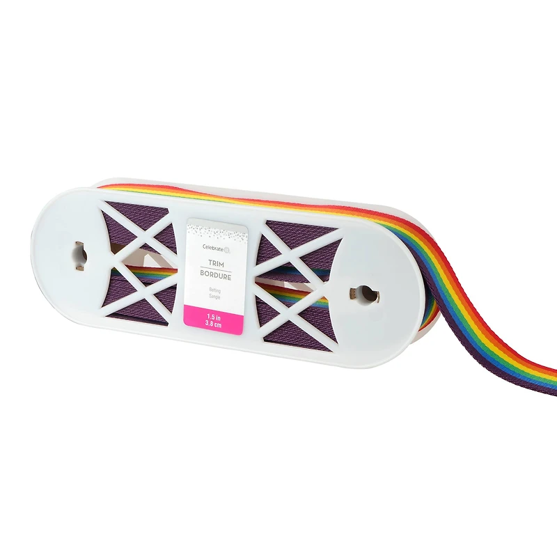 1.5" Rainbow Stripes Belting Ribbon by Celebrate It®