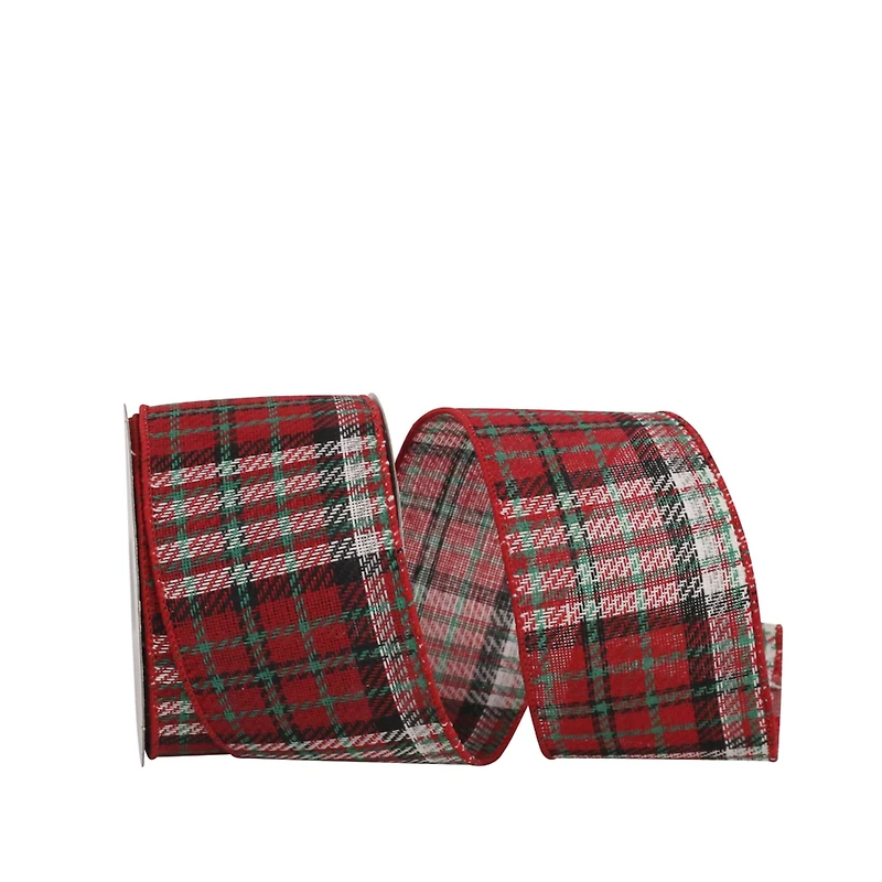 JAM Paper 2.5" x 10yd. Twill Wired Plaid Ribbon
