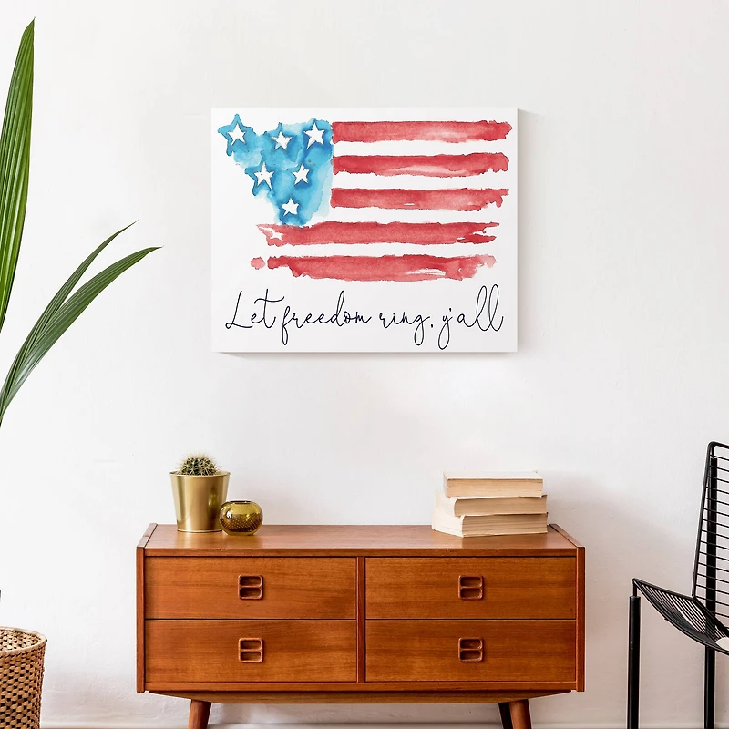 Let Freedom Ring Y'all Canvas Wall Art
