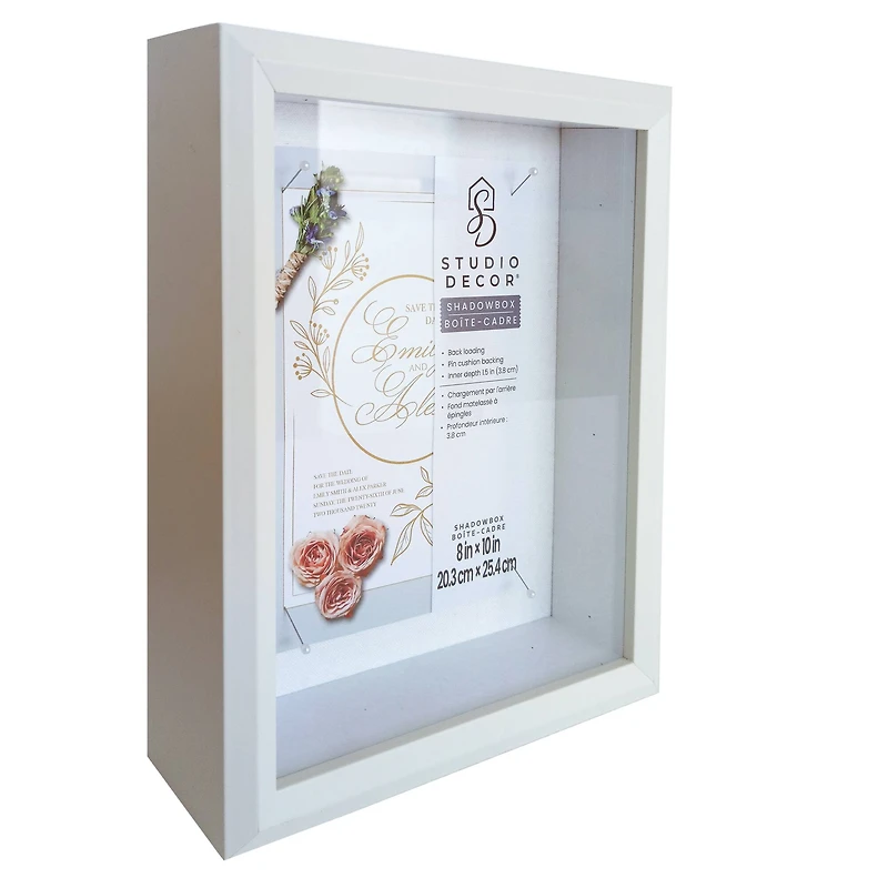 White Beveled Shadow Box by Studio Décor