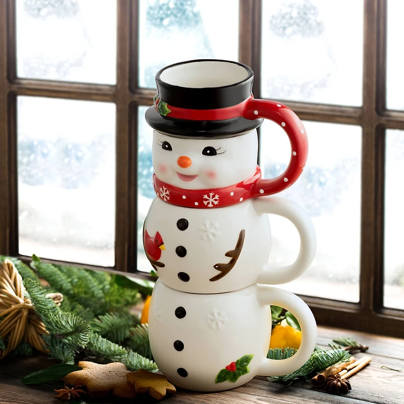 12oz. Snowman Stacking Mug Set