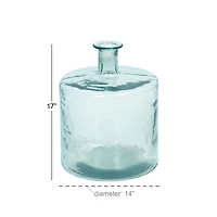 17" Clear Glass Farmhouse Vase