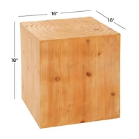18" Brown Rustic Wood Accent Table
