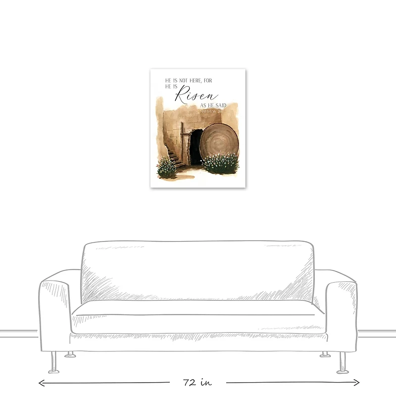 He is Risen Tomb Canvas Wall Art