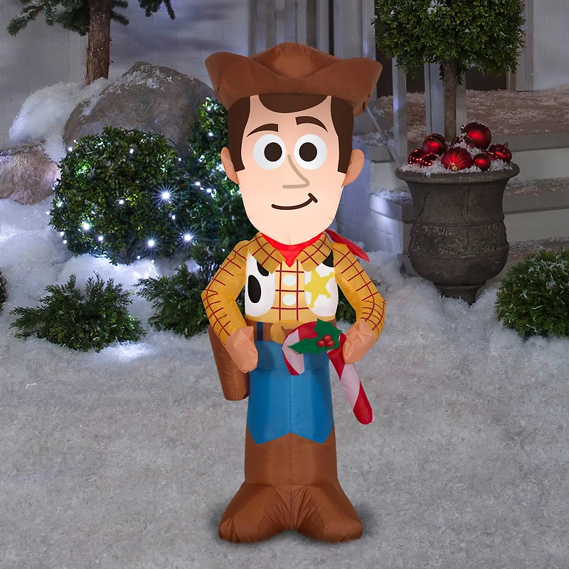 3.5ft. Airblown® Inflatable Stylized Woody with Candy Cane