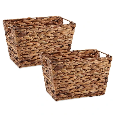 DII® Medium Dark Brown Water Hyacinth Baskets, 2ct.