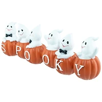 15.5" Ghosts and Pumpkins "Spooky" Halloween Decoration