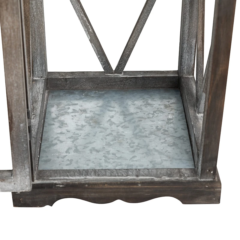 Modern Farmhouse Wooden Lantern Set, 28.5" & 20.5"