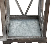 Modern Farmhouse Wooden Lantern Set, 28.5" & 20.5"