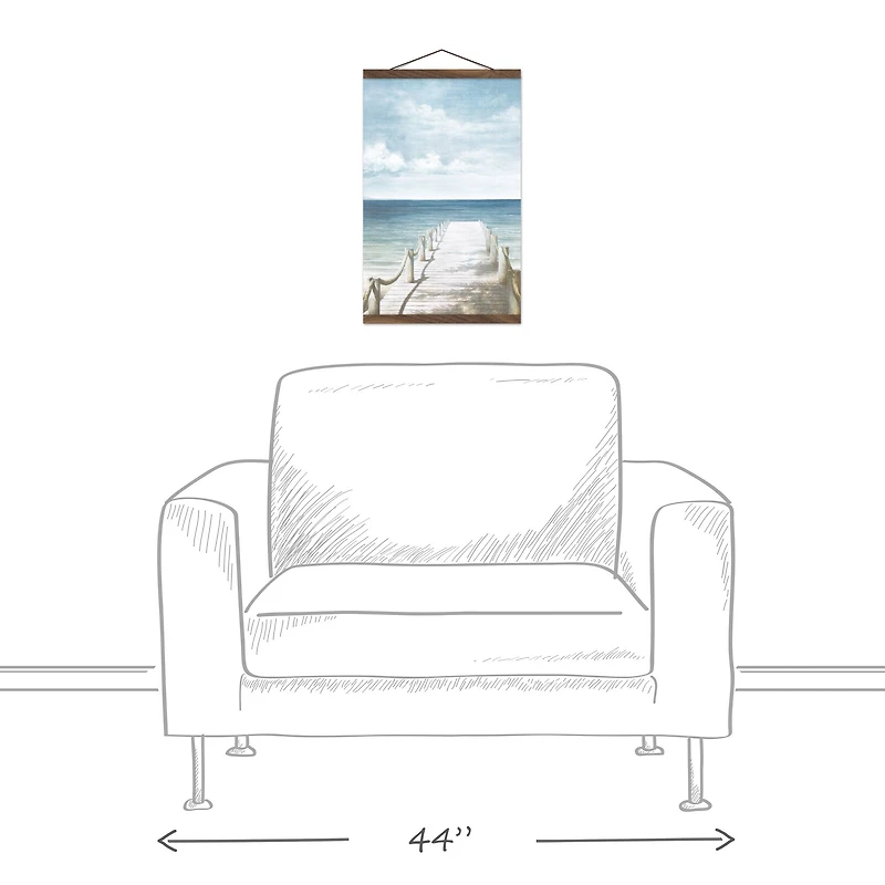 Ocean Dock Teak Hanging Canvas Wall Art