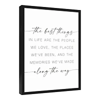 The Best Things in Life 20" x 30" Black Framed Canvas