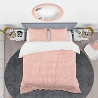 Designart 'Living Coral Pink' Mid-Century Duvet Cover Set