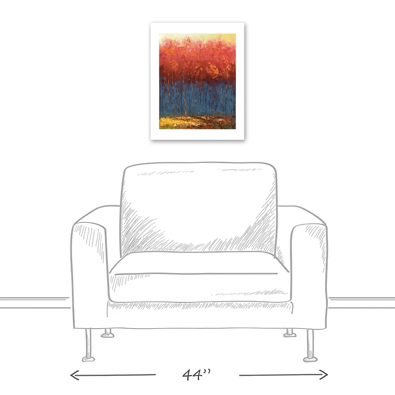 Bright Red Trees 16" x 20" Canvas Wall Art