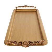 24" Bronze Brushed Metal Tray with Antique Scroll Handles