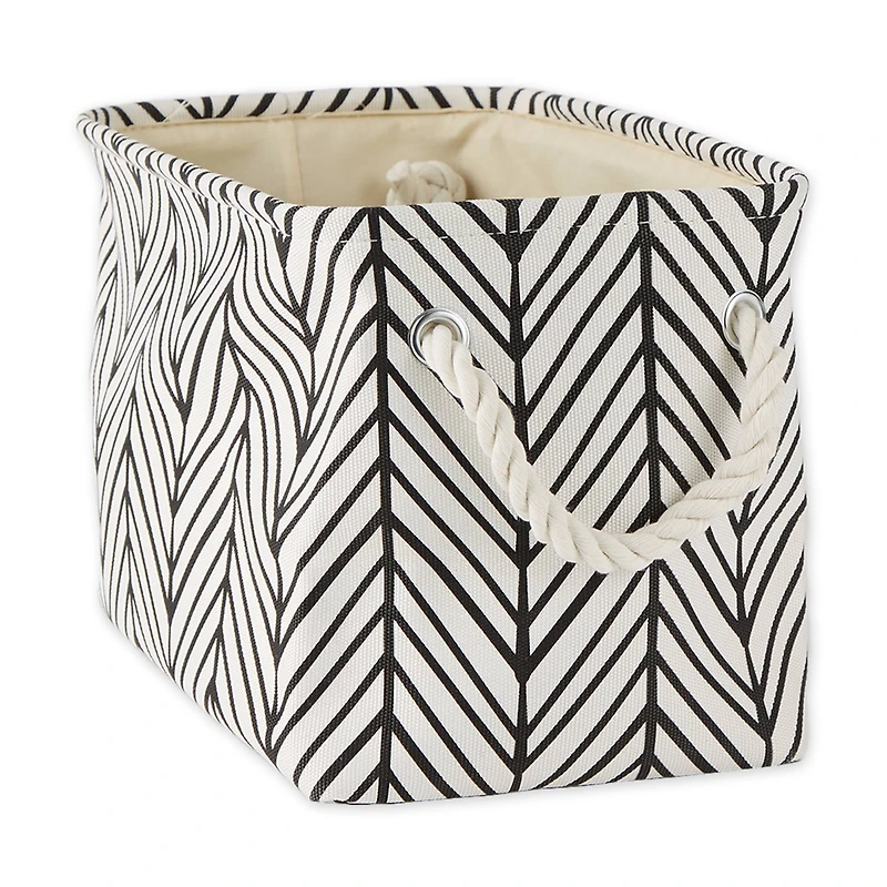 DII® Small Off-White Herringbone Rectangle Fabric Bin