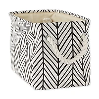 DII® Small Off-White Herringbone Rectangle Fabric Bin