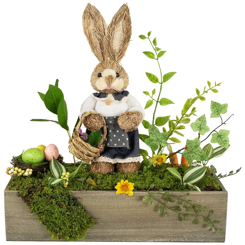 17.25" Boxed Garden Arrangement with Bunny Easter Decoration