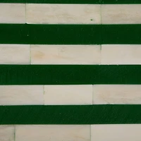 Hello Honey® 18" Green & Cream Reclaimed Wood Tray with Handles