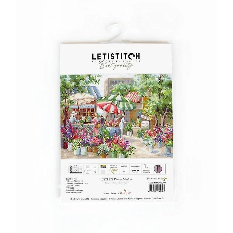 Letistitch Flower Market Counted Cross Stitch Kit