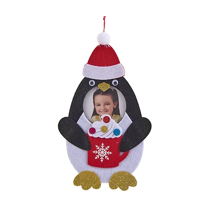 2.5" Penguin with Hot Cocoa Felt Ornament Frame by Studio Décor®