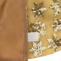 20" Gold Sequin Snowflake Mini Tree Skirt