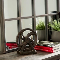 9" Brown Polystone Industrial Abstract Sculpture