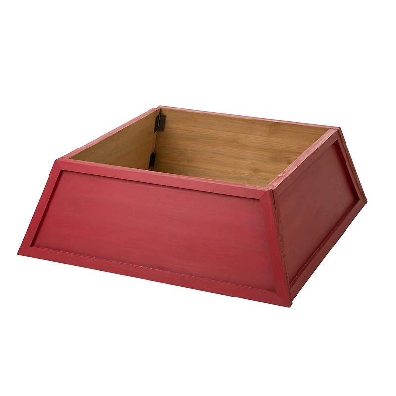 Glitzhome® 32" Red Trapezoid Believe in the Magic Christmas Tree Collar