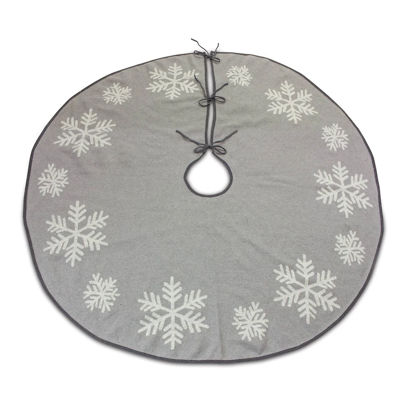 48" Gray Woven Christmas Tree Skirt Décor