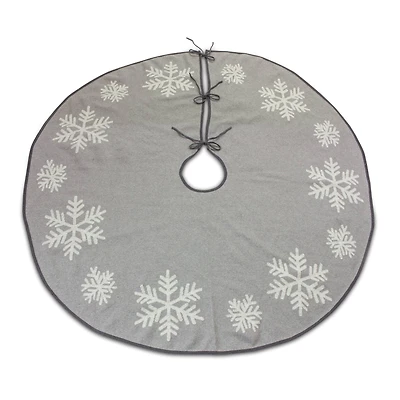 48" Gray Woven Christmas Tree Skirt Décor