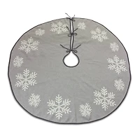 48" Gray Woven Christmas Tree Skirt Décor