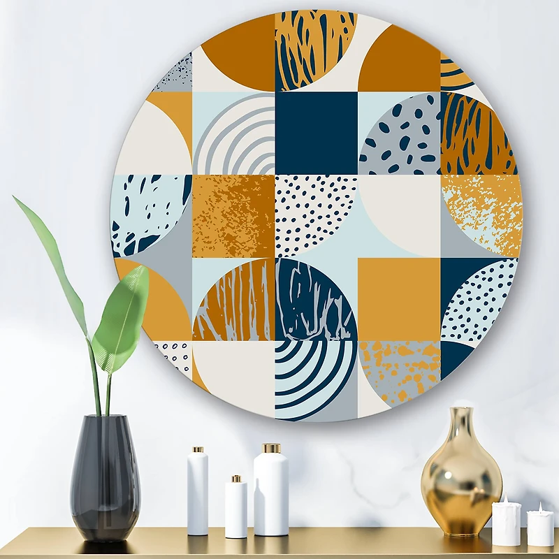 Designart - Retro Semicircles Circles and Squares