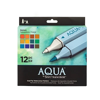 Spectrum Noir™ Aqua™ Nature Dual-Tip Watercolor Marker Set