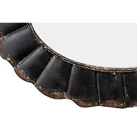 Hello Honey® 31" Black Oval Scalloped Metal Mirror