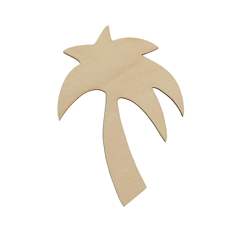 Essentials by Leisure Arts 24 Pack 2.75" x 4" Palm Tree Flat Wood Shape